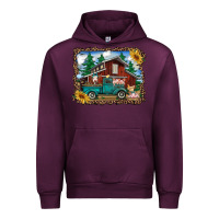 Mauve Wine western barn with farm animals Urban Hoodie - RanaPortraitStore