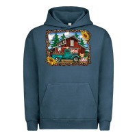 Pigment Midnight Navy western barn with farm animals Urban Hoodie - RanaPortraitStore