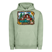 Pigment Oil Green western barn with farm animals Urban Hoodie - RanaPortraitStore