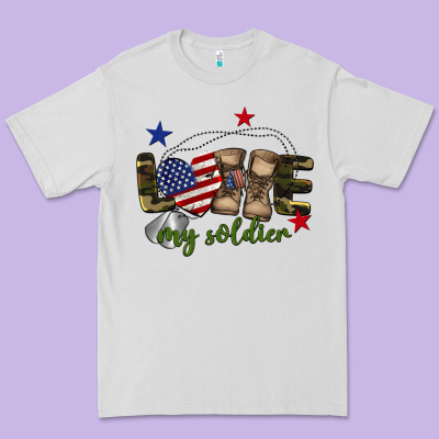 Love My Soldier Premium Tee Designed By Barkaloodesign