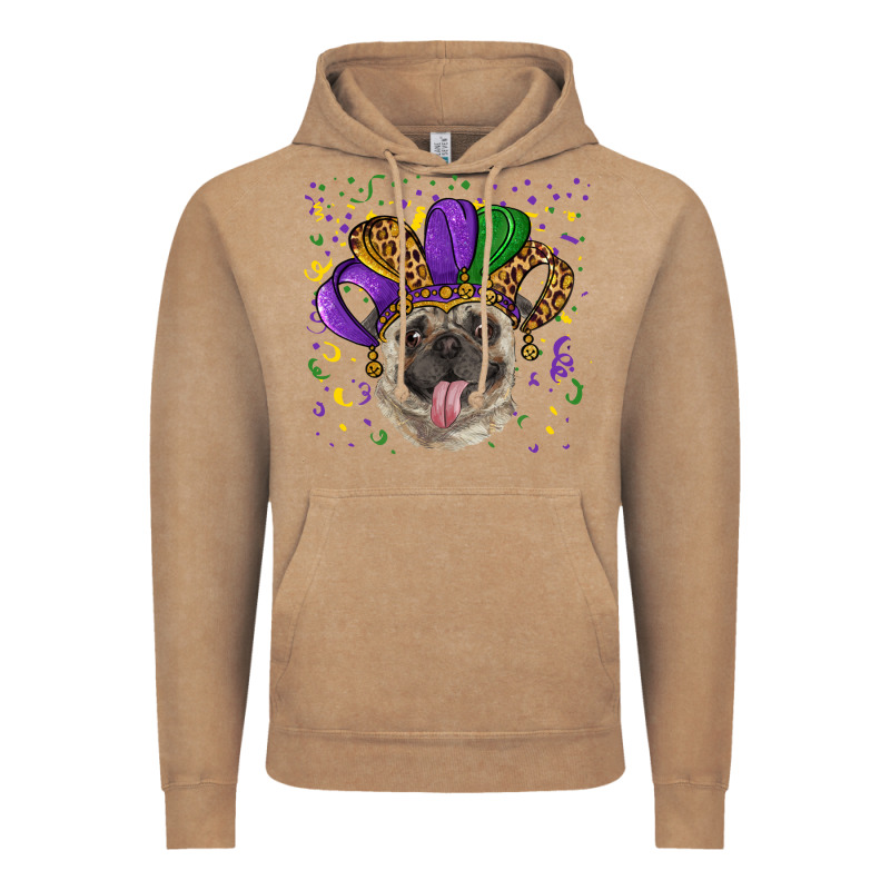 Mardi Gras Hat Pug Vintage Hoodie by RanaPortraitStore | Teevron