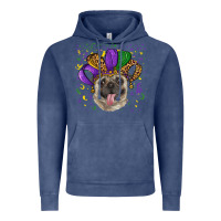 Vintage Denim mardi gras hat pug Vintage Hoodie - RanaPortraitStore