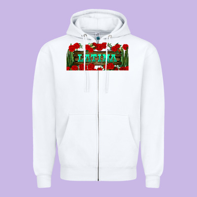 Latina Libbey Glass Zipper Hoodie Designed By Bundleandbundleshop