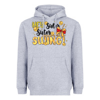 Heather Grey softball sister Heavyweight Hoodie - MaliasSmallBusiness