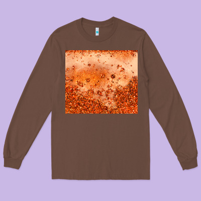 Orange Glitter Tumbler Long Sleeve Tee Designed By Jahusdesignshop