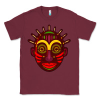 Burgundy african masks 2 Classic Tee - BundleAndBundleShop