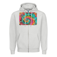 Dove Grey tie dye leopard cowhide glitter background Zipper Hoodie - Artiststas