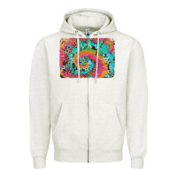 Oatmeal Heather tie dye leopard cowhide glitter background Zipper Hoodie - Artiststas