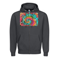 Smoke tie dye leopard cowhide glitter background Zipper Hoodie - Artiststas