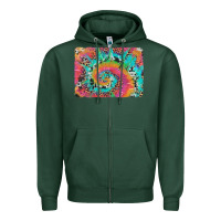 Sports Green tie dye leopard cowhide glitter background Zipper Hoodie - Artiststas