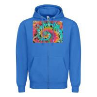 True Royal tie dye leopard cowhide glitter background Zipper Hoodie - Artiststas