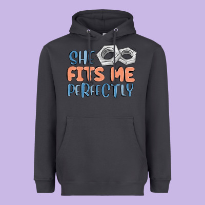 She Fits Me Perfectly Heavyweight Hoodie Designed By Maliassmallbusiness