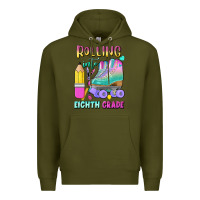 Army Green rolling into eighth grade Premium Hoodie - BundleAndBundleShop