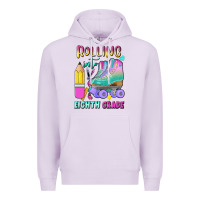 Lilac rolling into eighth grade Premium Hoodie - BundleAndBundleShop
