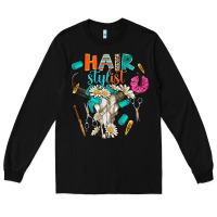 Black bullskull hairstlist Long Sleeve Tee - AdoDesignShop