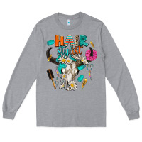 Heather Grey bullskull hairstlist Long Sleeve Tee - AdoDesignShop