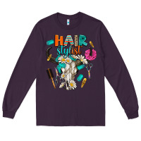Plum bullskull hairstlist Long Sleeve Tee - AdoDesignShop