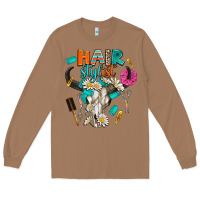 Toasted Coconut bullskull hairstlist Long Sleeve Tee - AdoDesignShop