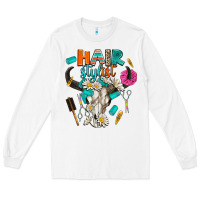 White bullskull hairstlist Long Sleeve Tee - AdoDesignShop