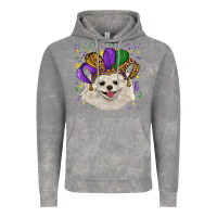 Cloud Rock mardi gras hat white pomeranian Vintage Hoodie - RanaPortraitStore