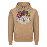Vintage Coffee mardi gras hat white pomeranian Vintage Hoodie - RanaPortraitStore