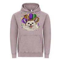 Vintage Zinc mardi gras hat white pomeranian Vintage Hoodie - RanaPortraitStore