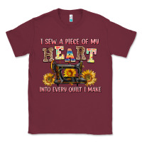 Burgundy i sew a piece of my heart into every quilt i make Classic Tee - AdoDesignShop