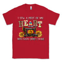 Red i sew a piece of my heart into every quilt i make Classic Tee - AdoDesignShop