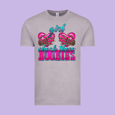 Girl Check Those Boobies Vintage Tee Designed By Texasbilliewilder