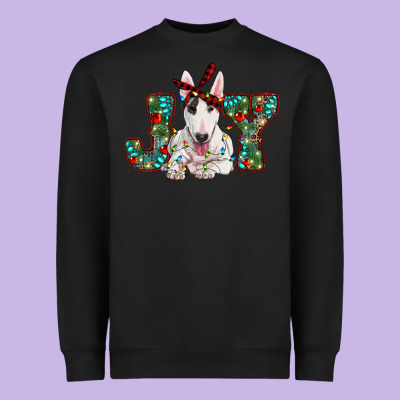 Christmas Joy Bull Terrier Heavyweight Sweatshirt Designed By Ranaportraitstore