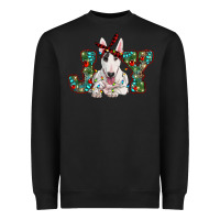 Black Christmas joy bull terrier Heavyweight Sweatshirt - RanaPortraitStore