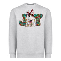 Heather Grey Christmas joy bull terrier Heavyweight Sweatshirt - RanaPortraitStore