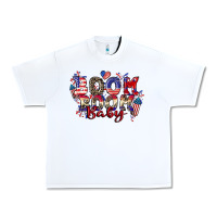 White Boom boom baby 4th of july Urban Heavy Tee - CowGirlArtShop