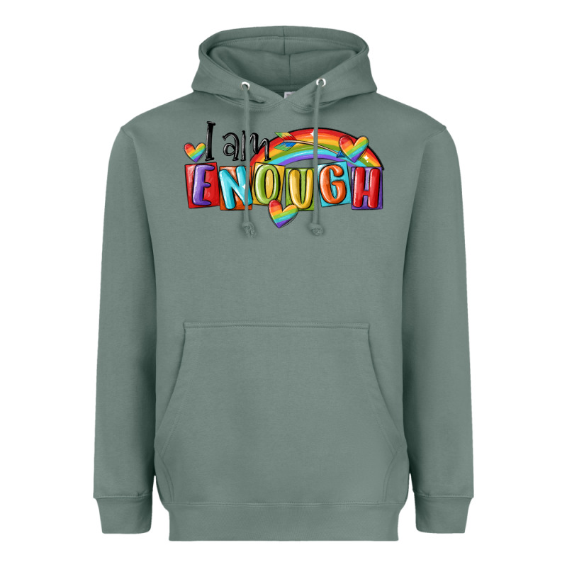 I Am Enough Lgbt Heavyweight Hoodie by MaliasSmallBusiness | Teevron