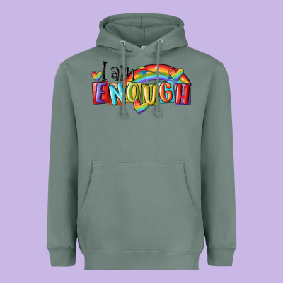 I Am Enough Lgbt Heavyweight Hoodie Designed By Maliassmallbusiness