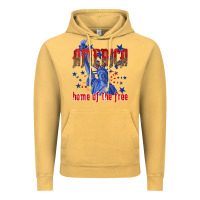 Vintage Mustard America home of the free Vintage Hoodie - texasbilliewilder