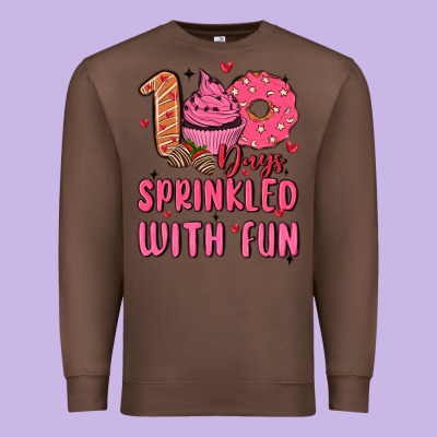 100 Days Sprinkled With Fun Premium Sweatshirt Designed By Maliassmallbusiness