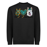 Black peace love white sepherd Heavyweight Sweatshirt - RanaPortraitStore