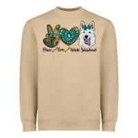 Mushroom peace love white sepherd Heavyweight Sweatshirt - RanaPortraitStore
