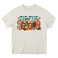 Cream tis the season football Heavy Core Tee - RacoonDesign