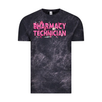 Cloud Black Breast Cancer Pharmacy Technician Vintage Tee - texasbilliewilder