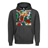 Charcoal Heather flamenco dancer seamless pattern Zipper Hoodie - BundleAndBundleShop