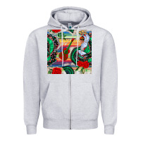 Heather Grey flamenco dancer seamless pattern Zipper Hoodie - BundleAndBundleShop