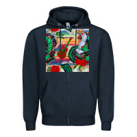 Navy flamenco dancer seamless pattern Zipper Hoodie - BundleAndBundleShop