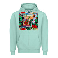 Seafoam flamenco dancer seamless pattern Zipper Hoodie - BundleAndBundleShop