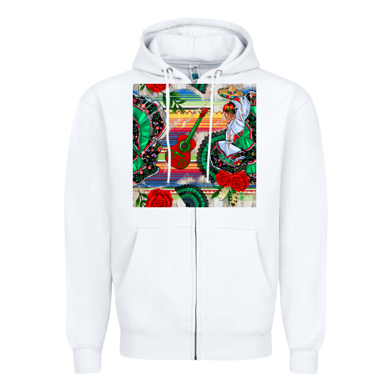 Flamenco Dancer Seamless Pattern Zipper Hoodie by BundleAndBundleShop | Teevron