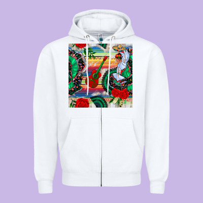 Flamenco Dancer Seamless Pattern Zipper Hoodie Designed By Bundleandbundleshop