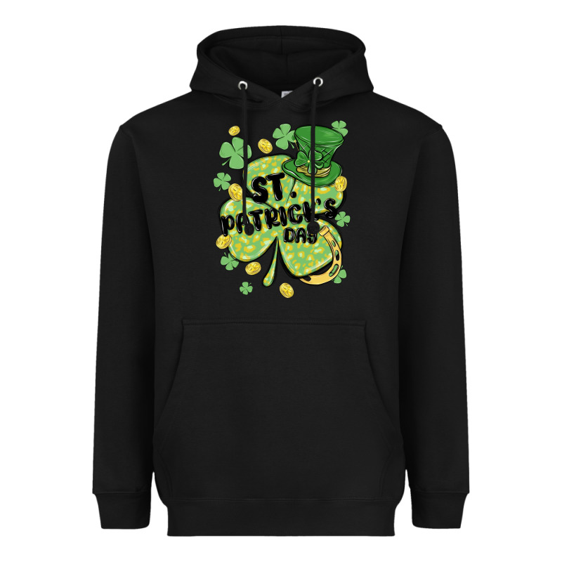 St. Patrick's Day Shamrock Heavyweight Hoodie by MaliasSmallBusiness | Teevron