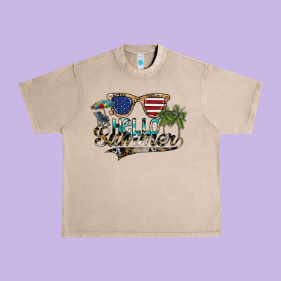 Hello Summer Urban Heavy Tee Designed By Sublimationcraftshop