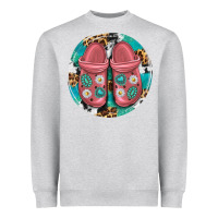 Heather Grey western crocin Heavyweight Sweatshirt - texasbilliewilder